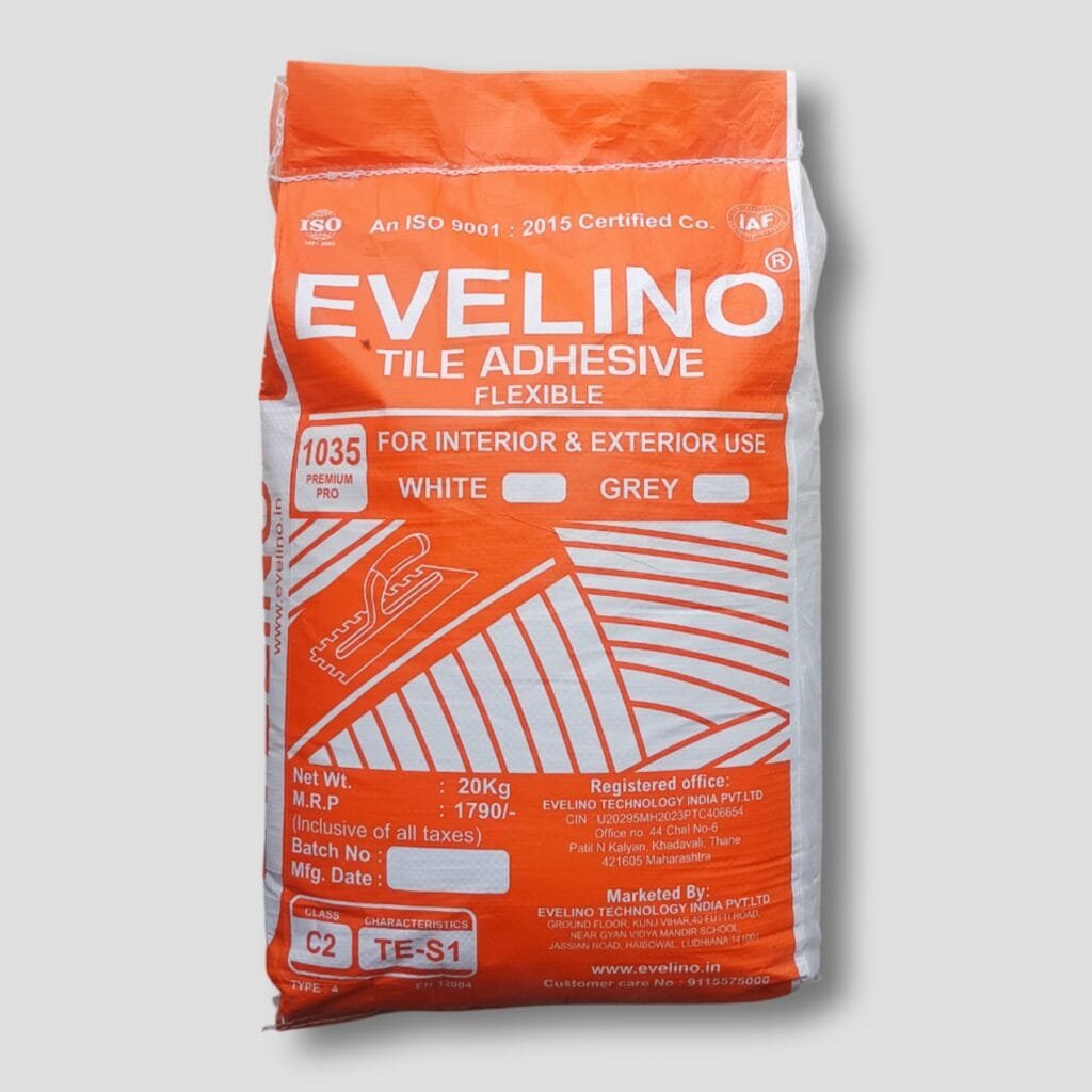 It is picture of evelino Tile Adhesive bag